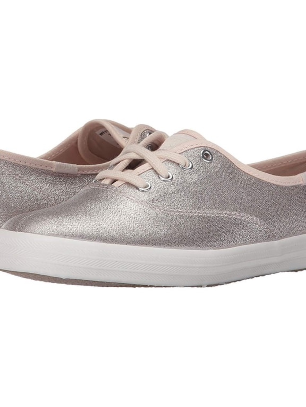 Women's Glitter Lace-Up Canvas Sneakers - Rose Gold